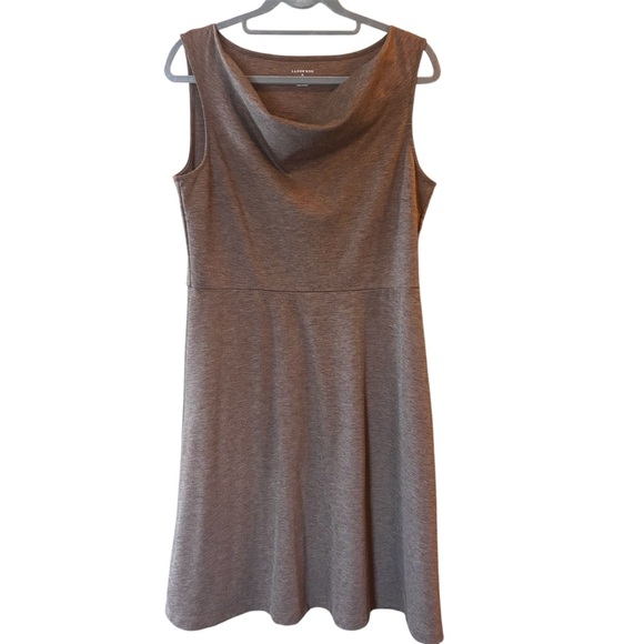 Lands' End Dresses & Skirts - Lands' End Beige Cowl Neck Sleeveless Fit & Flare Knit Dress - Size M (10-12)